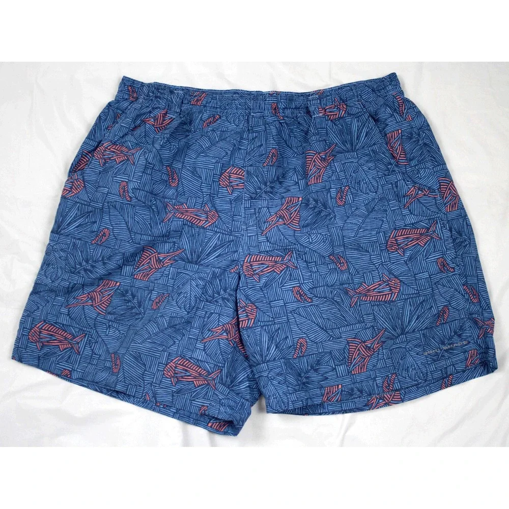 Columbia PFG Mens Lined Nylon‎ Swim Trunks Shorts Size XL